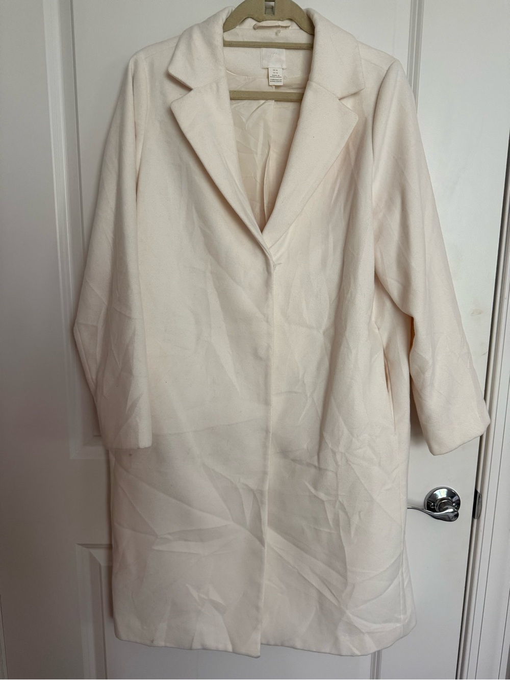 H&M Cream Single-Breasted Pea Coat - Picture 1 of 4